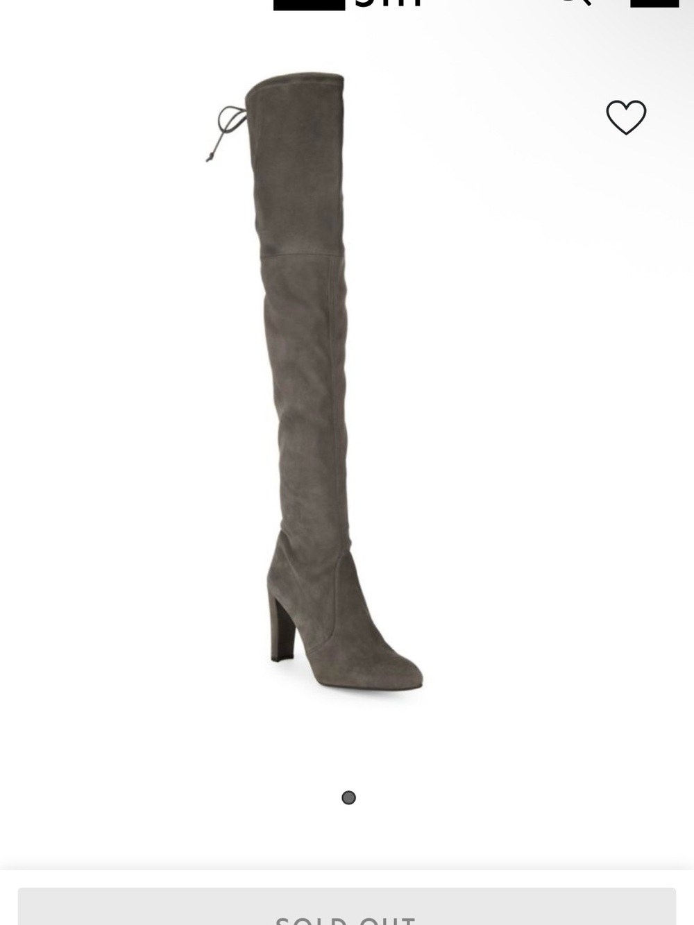 Over-the-Knee Suede High Block Heel Boot - Charcoal Gray
